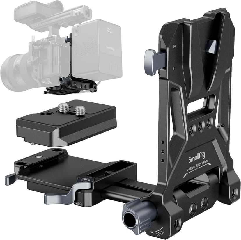 SMALLRIG V-Mount Battery Plate, con Doppia Piastra a Sgancio Rapido per Arca-Swiss